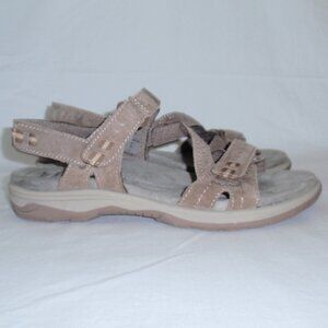 Earth Origins Higgin Holland Womens Slingback Sandals Tan Suede Strap 10 M